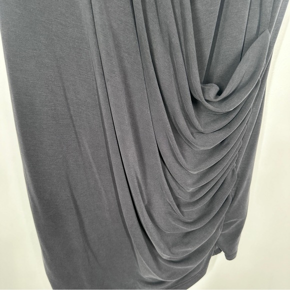 Anthropologie Deletta Drapey Cutout Tank XS Wrap Navy Gray Shirt Blouse - Picture 5 of 7